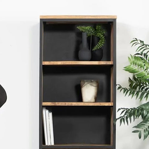 Jodhpuri Solid Wood Storage Bookshelf with Metal Base | Living Room Display – Oakvello