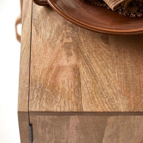 Solid Wood & Rattan Sideboard | Boho Living Room Storage Cabinet – Oakvello