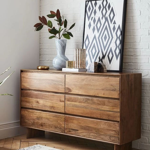 Solid Wood 6-Drawer Dresser | Spacious Bedroom Storage Chest – Oakvello