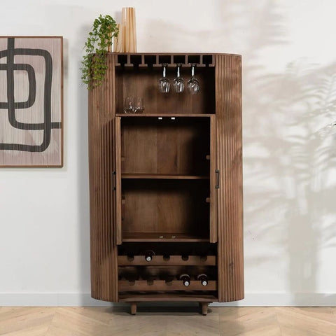 Modern Solid Wood Bar Cabinet | Home Bar Storage Furniture – Oakvello