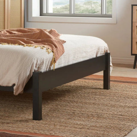 Wicker & Solid Wood Bed | Handcrafted Boho Bedroom Furniture – Oakvello
