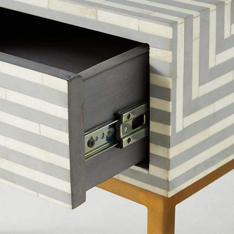 Ajmeri Grey Bone Inlay Console Desk | Artisan Home Office Furniture – Oakvello