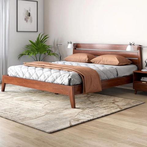 Solid Wood King Size Bed | Handcrafted Premium Bedroom Furniture – Oakvello