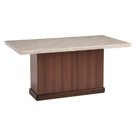 Jaipuri Marble Top Dining Table | Solid Wood Base Kitchen Furniture – Oakvello