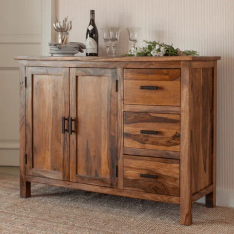 Solid Sheesham Wood Storage Cabinet | Living Room & Bedroom Furniture – Oakvello