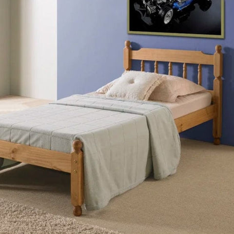 Jodhpuri Solid Pine Wood Bed | Handcrafted Heritage Bedroom Furniture – Oakvello