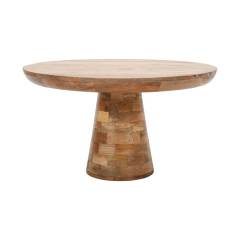 Jodhpuri Mushroom Style Round Mango Wood Coffee Table | Living Room Accent – Oakvello