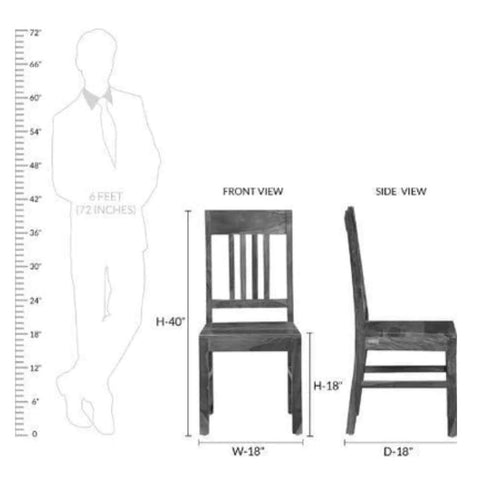 Solid Sheesham Wood Dining Chair Set of 2 | Standard Kitchen Seating – Oakvello
