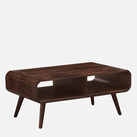 Teak Finish Solid Sheesham Wood Coffee Table | Living Room Furniture – Oakvello