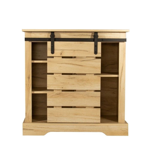 Modern Brown Finish Solid Wood Storage Cabinet | Living Room Furniture – Oakvello