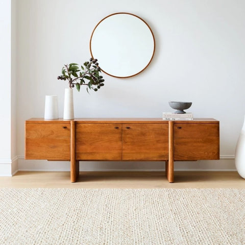 Otto Solid Wood Media Console Table | TV Stand & Living Room Storage – Oakvello