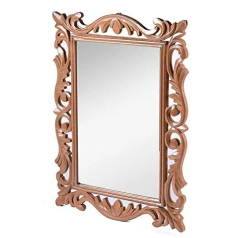 60x45cm Handcrafted Solid Wood Wall Mirror | Living Room & Bathroom Decor – Oakvello