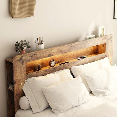 Full Queen Size Bed with Storage | Solid Wood Bedroom Furniture – Oakvello