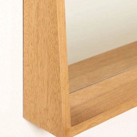 Nurah 50x80cm Rectangular Wall Mirror with Shelf | Bedroom & Hallway Decor – Oakvello
