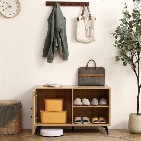 Modern Solid Wood Shoe Storage Cabinet | Entryway Hallway Furniture – Oakvello