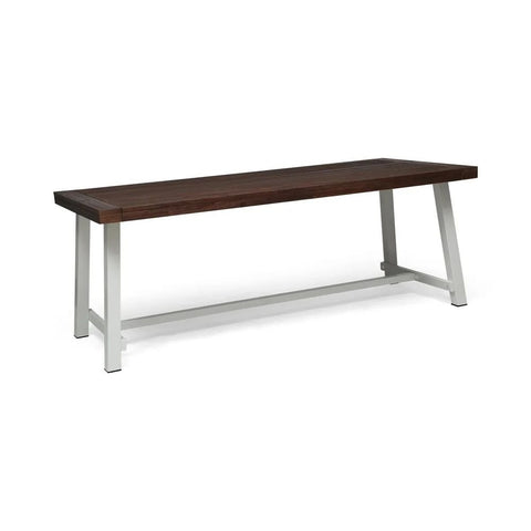 Solid Teak Wood Dining Table with Rustic Metal Finish | Industrial Kitchen Furniture – Oakvello