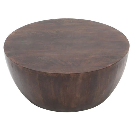 Natural Dark Solid Mango Wood Coffee Table | Living Room Centre Table – Oakvello