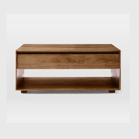 Solid Wood Storage Coffee Table | Living Room Centre Table with Storage – Oakvello