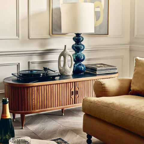 Black Marquina Marble Media Unit | Luxury TV Console & Living Room Storage – Oakvello