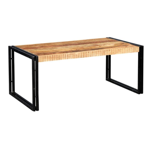 Industrial Solid Wood Coffee Table | Metal Frame Living Room Furniture – Oakvello