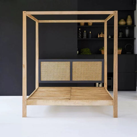 Retreat Solid Wood Four-Poster Bed | Statement Bedroom Furniture – Oakvello