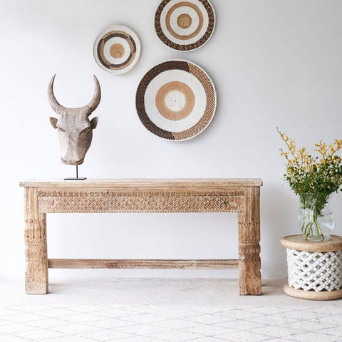 Solid Mango Wood Console Table | Slim Entryway & Hallway Furniture – Oakvello