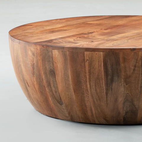 Natural Solid Mango Wood Coffee Table | Living Room Centre Table – Oakvello