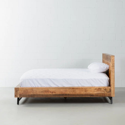 Solid Mango Wood Bed | Natural Hardwood Bedroom Furniture – Oakvello
