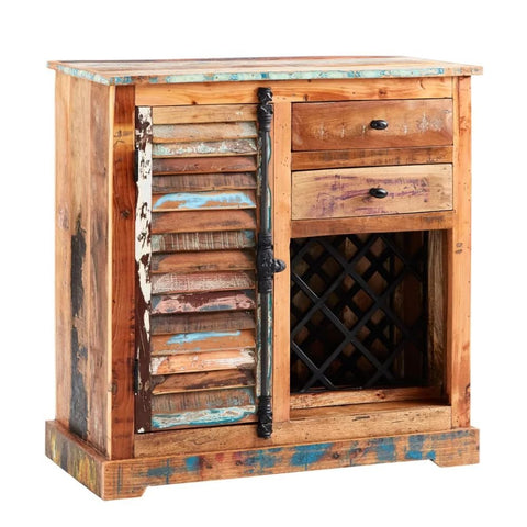 Jaipuri Reclaimed Boat Wood Small Sideboard | Eco-Friendly Storage – Oakvello