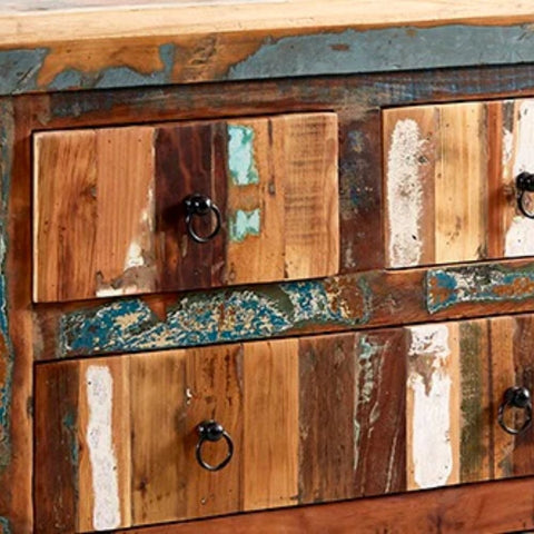 Reclaimed Boat Wood 4-Drawer Chest | Eco-Friendly Bedroom Storage – Oakvello