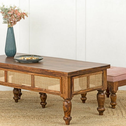 Solid Sheesham Wood Coffee Table | Premium Living Room Centre Table – Oakvello