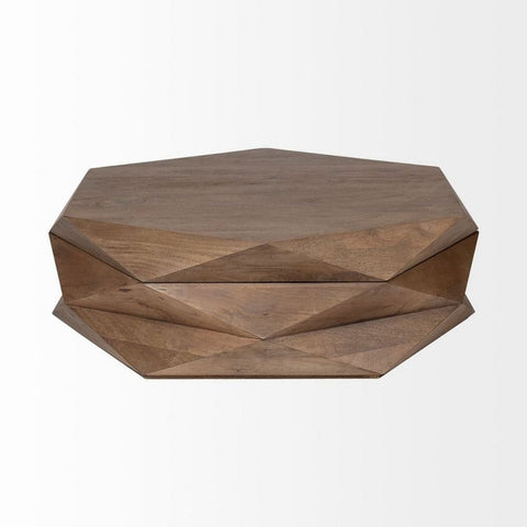 Croco Solid Wood Coffee Table | Textured Living Room Centre Table – Oakvello