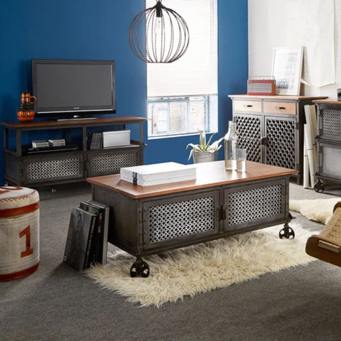 Industrial Solid Wood 4-Drawer Chest | Bedroom & Living Room Storage – Oakvello