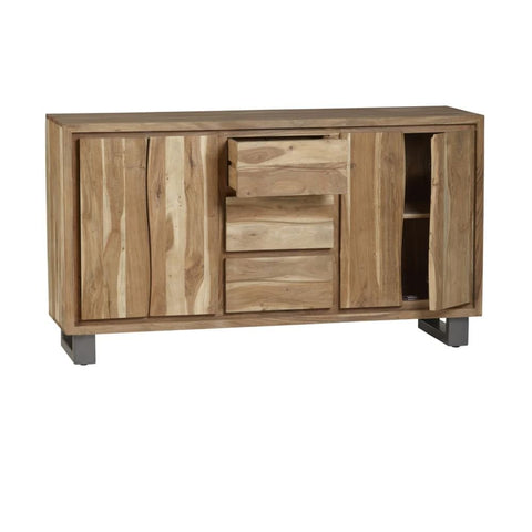 Natural Live Edge Extra Large Solid Wood Sideboard | Living Room Storage – Oakvello