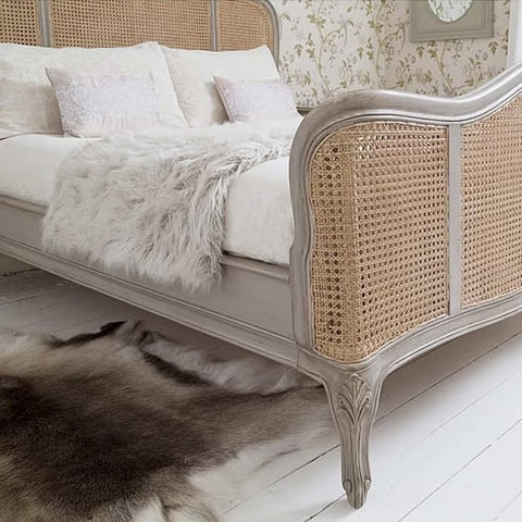 Painted Luxury French Solid Wood Bed | Ornate Bedroom Furniture – Oakvello