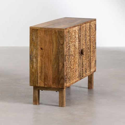 Wiluna Solid Mango Wood Sideboard | Living Room Storage Cabinet – Oakvello