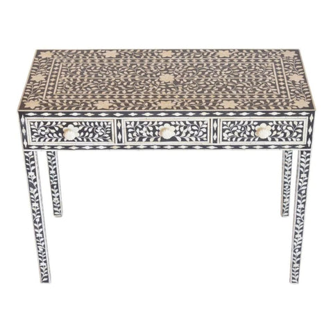 Black Bone Inlay Console Table | Handcrafted Artisan Entryway Furniture – Oakvello