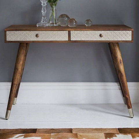 Ajmer Solid Wood Study Table | Handcrafted Writing Desk – Oakvello
