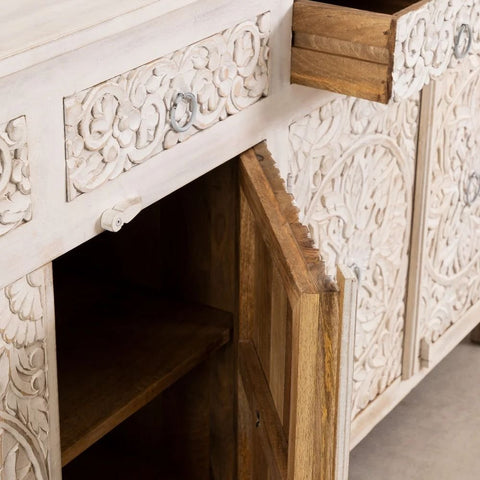 Wooden Sideboard with Drawers Dimma Style