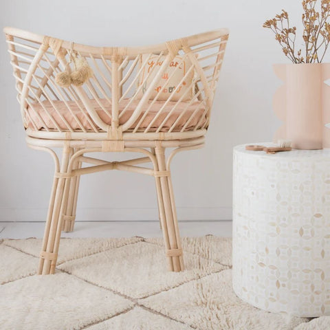 White Bone Inlay Side Table | Handcrafted Artisan Living Room Accent – Oakvello