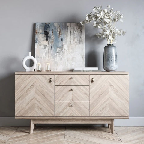 Solid Wood TV Stand with Drawers | Media Console & Living Room Storage – Oakvello