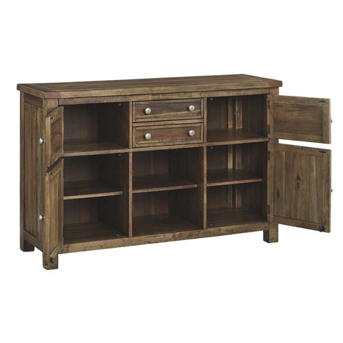 Grey Finish Solid Wood Sideboard | Contemporary Living Room Storage – Oakvello