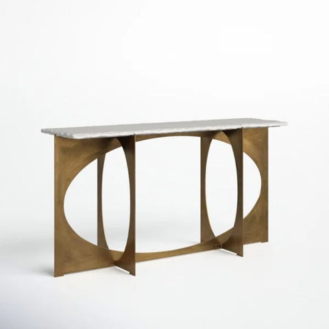 Marble Top Solid Wood Console Table | Luxury Entryway Furniture – Oakvello