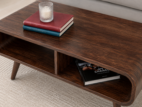 Teak Finish Solid Sheesham Wood Coffee Table | Living Room Furniture – Oakvello