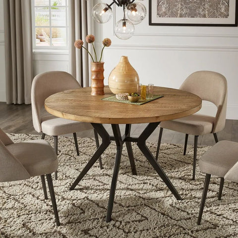 Solid Wood Round Dining Table | Seats 4 | Kitchen & Dining Furniture – Oakvello