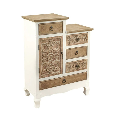 Solid Wood Cabinet with 5 Drawers and 1 Door