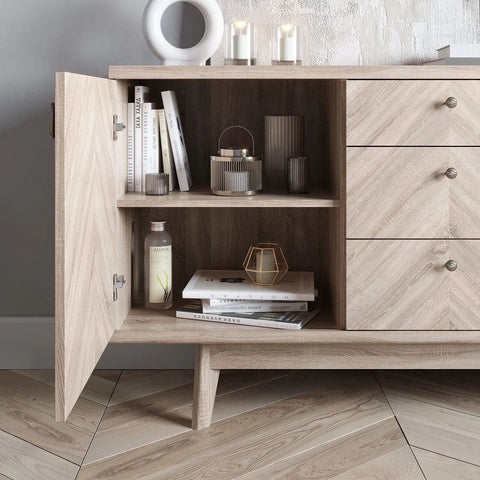 Solid Wood TV Stand with Drawers | Media Console & Living Room Storage – Oakvello