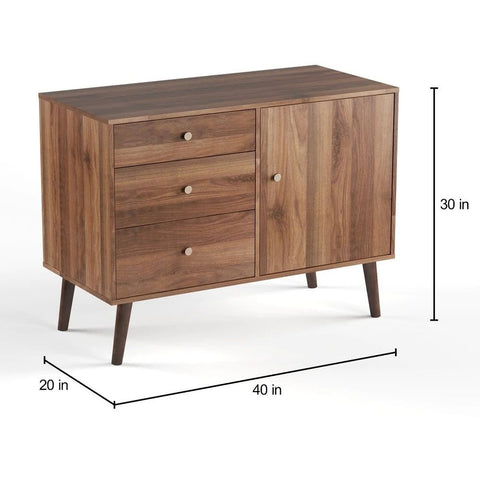 3-Drawer Mid-Century Modern Sideboard | Solid Wood Storage – Oakvello