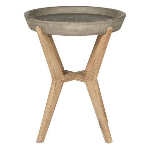 Dark Grey Solid Wood Outdoor End Table | Garden & Patio Accent Furniture – Oakvello