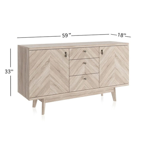 Solid Wood TV Stand with Drawers | Media Console & Living Room Storage – Oakvello
